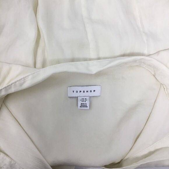 Topshop Drawstring Crop Shirt in Ivory (C9) - Picture 5 of 6